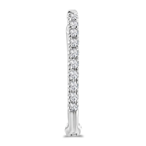 Stellato Diamond Encrusted Huggie Earrings 0.09ct in 9K White Gold